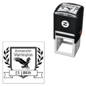 Tampon Auto-encreur Ruban de crête d'aigle Ex Libris Nom du livre de b (En situation)