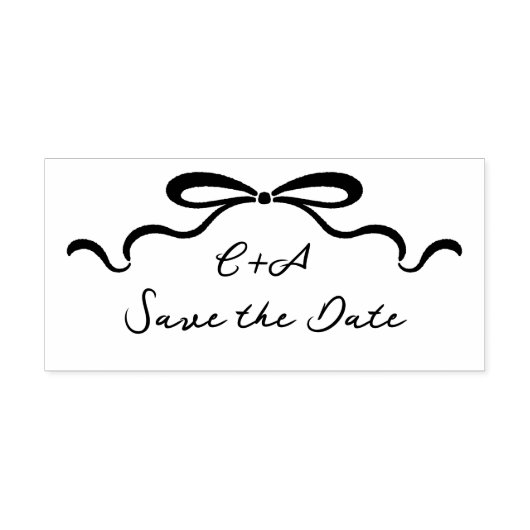 Tampon Auto-encreur Rubans encastrés et bow (Design)