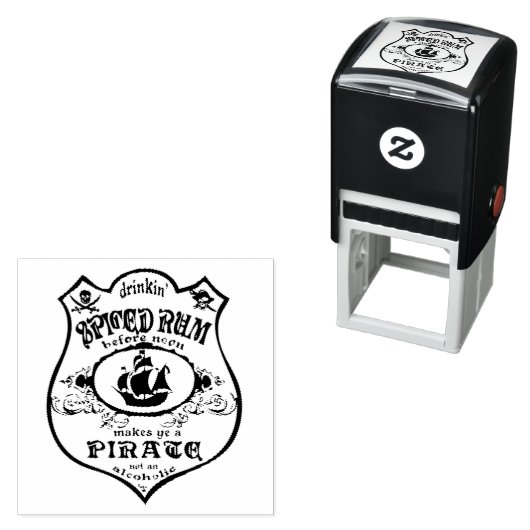 Tampon Auto-encreur Rum épicé Pirate Boisson Thunder_Cove (En situation)