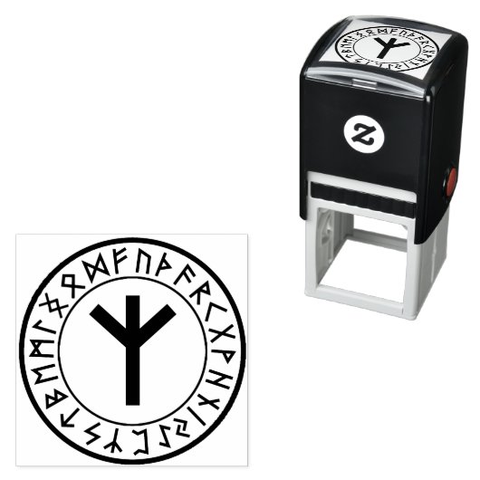 Tampon Auto-encreur Rune Circle [15. Algiz] Timbre auto-encastrable (En situation)