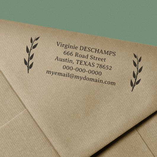 Tampon Auto-encreur Russe Feuille Adresse de retour