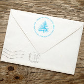 Tampon Auto-encreur Russe Pine Tree Christmas Adresse de retour