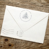 Tampon Auto-encreur Russe Pine Tree Christmas Adresse de retour