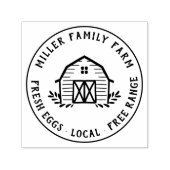 Tampon Auto-encreur Rustic American Family Farm Custom Round Egg (Design)