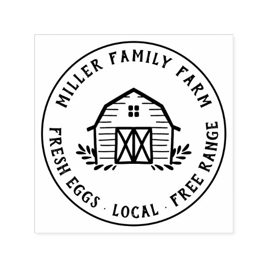 Tampon Auto-encreur Rustic American Family Farm Custom Round Egg (Design)