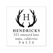 Tampon Auto-encreur Rustic Antler Monogram Adresse de retour (Design)