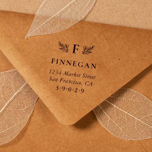 Tampon Auto-encreur Rustic Botanogram Adresse de retour