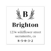 Tampon Auto-encreur Rustic Branches Famille Monogramme Adresse de reto (Design)