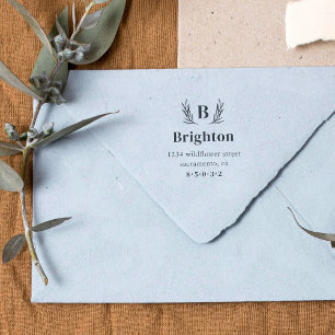 Tampon Auto-encreur Rustic Branches Famille Monogramme Adresse de reto