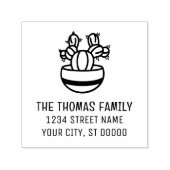 Tampon Auto-encreur Rustic Cactus Plante dans le point #3 Nom Adresse (Design)