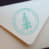 Tampon Auto-encreur Rustic Christmas Pine Tree Return Address         