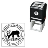 Tampon Auto-encreur Rustic Deer Boisson Eau Nom de famille Date Est (En situation)