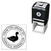 Tampon Auto-encreur Rustic Duck Standing Library Book Name (En situation)