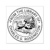 Tampon Auto-encreur Rustic Ducks at Water Edge Library Nom du livre (Design)