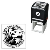 Tampon Auto-encreur Rustic Ducks in Reeds Library Nom du livre (En situation)