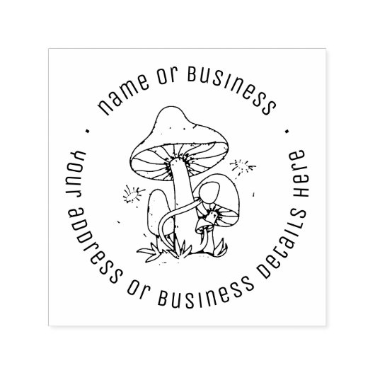 Tampon Auto-encreur Rustic Floral Champhroom Nom personnalisé Adresse  (Design)