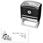 Tampon Auto-encreur Rustic Floral Mariage Adresse de retour (En situation)