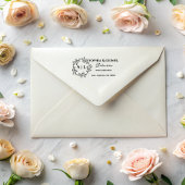 Tampon Auto-encreur Rustic Floral Wreath Adresse de retour