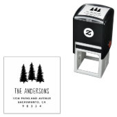 Tampon Auto-encreur Rustic Forest Trees Nom de famille Adresse de reto (En situation)
