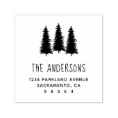 Tampon Auto-encreur Rustic Forest Trees Nom de famille Adresse de reto (Design)