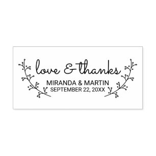 Tampon Auto-encreur Rustic Laurels Wedding Favor