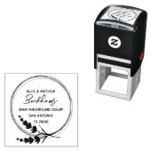 Tampon Auto-encreur Rustic Lavender Elegant Wedding Adresse de retour (En situation)
