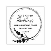 Tampon Auto-encreur Rustic Lavender Elegant Wedding Adresse de retour (Design)