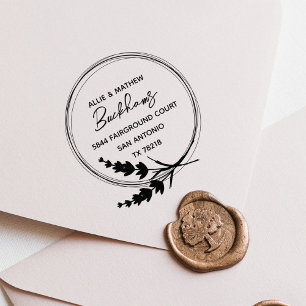 Tampon Auto-encreur Rustic Lavender Elegant Wedding Adresse de retour