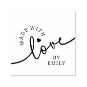 Tampon Auto-encreur Rustic Made with Love Script Heart Handmade (Design)