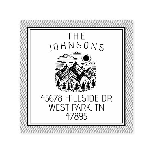 Tampon Auto-encreur Rustic Modern Mountains Custom (Design)