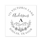 Tampon Auto-encreur Rustic Mountain & Elegant Adresse de retour initia (Design)