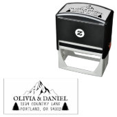 Tampon Auto-encreur Rustic Mountains and Trees Adresse de retour (En situation)