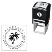 Tampon Auto-encreur Rustic Palms Modern Tropical Adresse de retour (En situation)