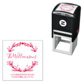 Tampon Auto-encreur Rustic Red Christmas Nom de la couronne Adresse de (En situation)