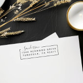 Tampon Auto-encreur Rustic Script Nom Adresse de retour rectangulaire