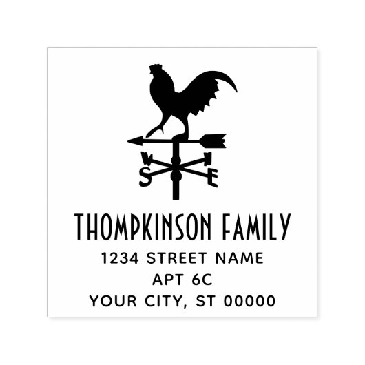 Tampon Auto-encreur Rustic Weathervane #3 Nom Adresse de retour (Design)