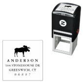 Tampon Auto-encreur Rustic Winter Moose Adresse de retour (En situation)