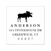 Tampon Auto-encreur Rustic Winter Moose Adresse de retour (Design)