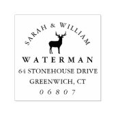Tampon Auto-encreur Rustic Winter Reindeer Adresse de retour (Design)