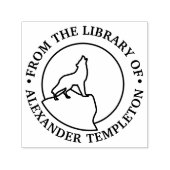 Tampon Auto-encreur Rustic Wolf Howling à Moon Line Art Library (Design)