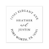 Tampon Auto-encreur Rustique Calligraphie Mariage Adresse circulaire (Design)