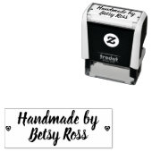 Tampon Auto-encreur Rustique fait à la main par les Coeurs de Nom Pers (En situation)