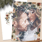 Tampon Auto-encreur Rustique Floral Frontière Mariages Noms Adresse de