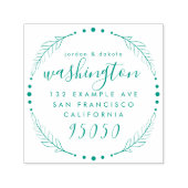 Tampon Auto-encreur Rustique Script Wreath Mariage Couple Adresse de r (Design)
