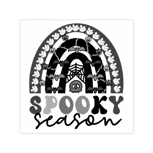 Tampon Auto-encreur Saison éffrayante Rainbow Halloween Éffrayant (Design)