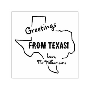 Tampon Auto-encreur Salutations Du Texas Nom De Famille Rustique