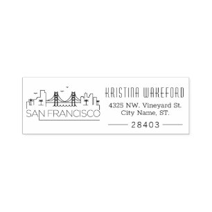 Tampon Auto-encreur San Francisco   Timbre d'auto-connexion d'adresse 