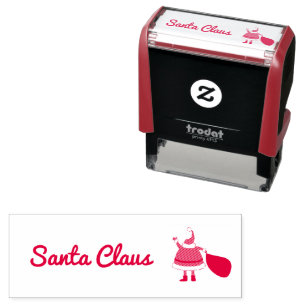 Tampon Auto-encreur Santa Claus Logo Faux Signature pour Noël