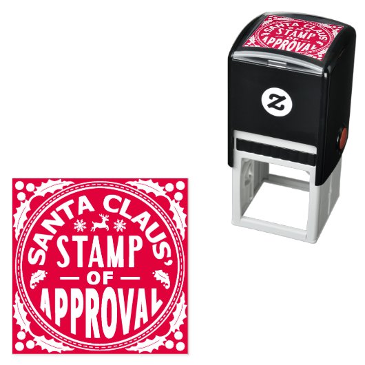 Tampon Auto-encreur Santa Claus Noël Drôle Timbre d'approbation (En situation)