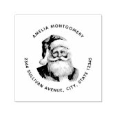 Tampon Auto-encreur Santa Claus Rétro Adresse de Noël (Design)